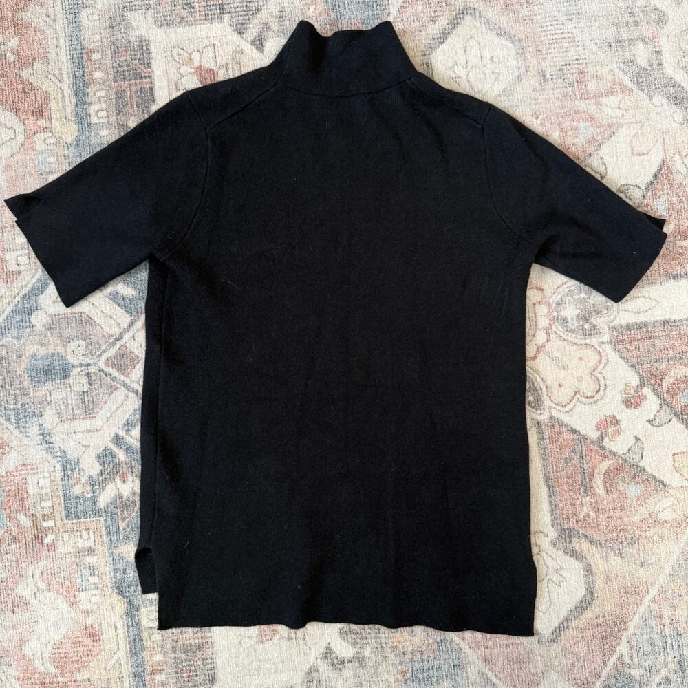 Zara Knit Black Mock Turtleneck Sweater Medium - Picture 2 of 4